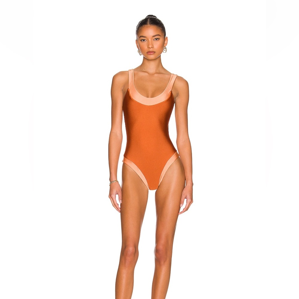 House of Harlow 1960 Burnt Orange Sunset One-Piece Swimsuit